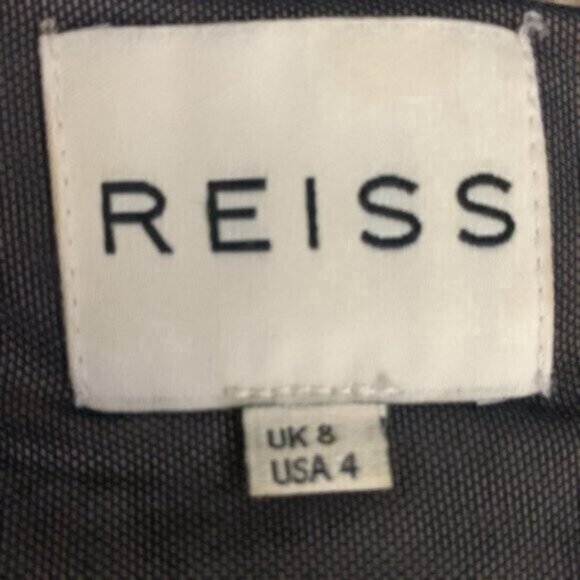 Reiss Dark Blue Sheer Lace Underlay Ruched Bodycon Midi Dress - Picture 10 of 11